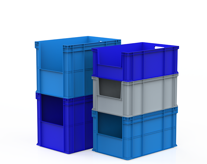 Plastic Carrying Crates - HP-4622 AV Open Front Crate, open front