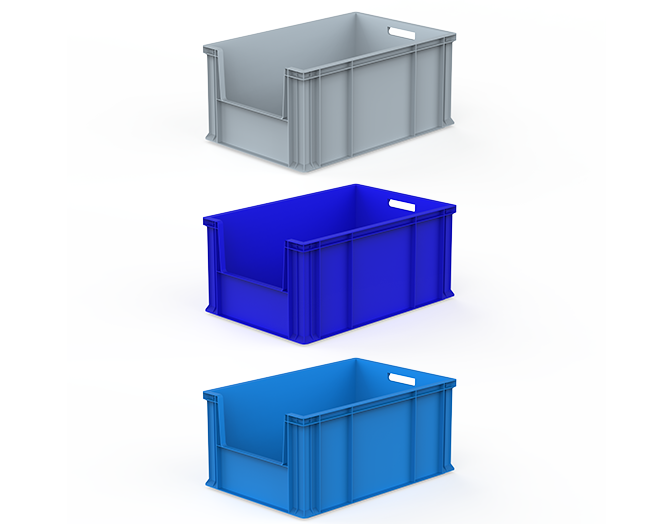 Plastic Carrying Crates - HP-4628 AV Open Front Crate, open front